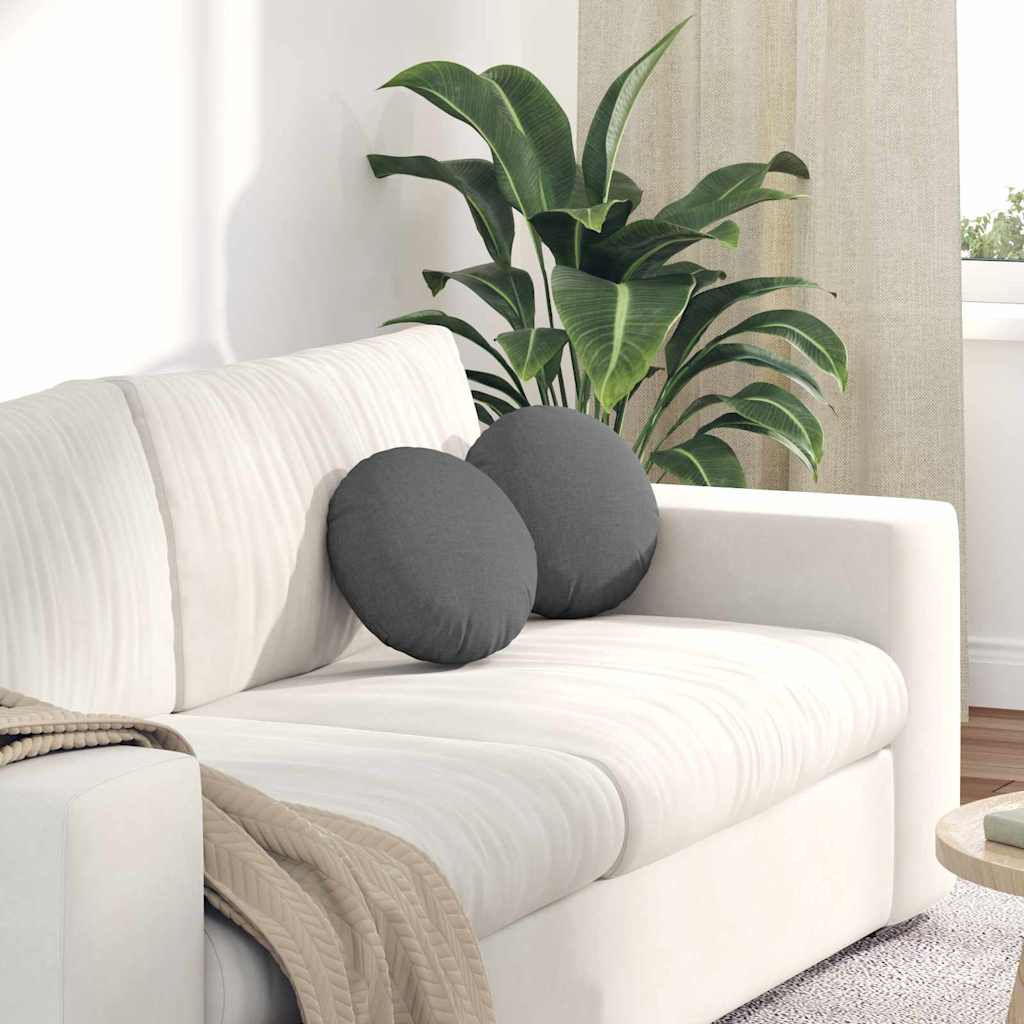 Jastučići za sjedenje 2 pcs Tamno siva Ø30 x 13 cm tkanina