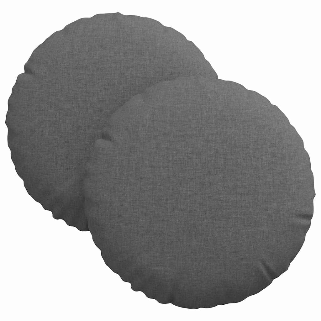 Jastučići za sjedenje 2 pcs Tamno siva Ø30 x 13 cm tkanina