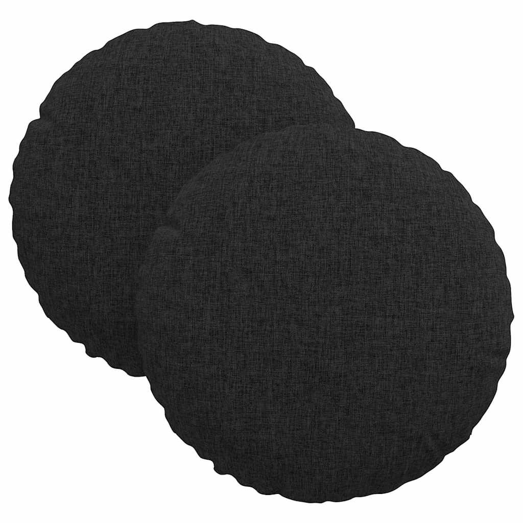 Jastučići za sjedenje 2 pcs Crna Ø30 x 13 cm tkanina