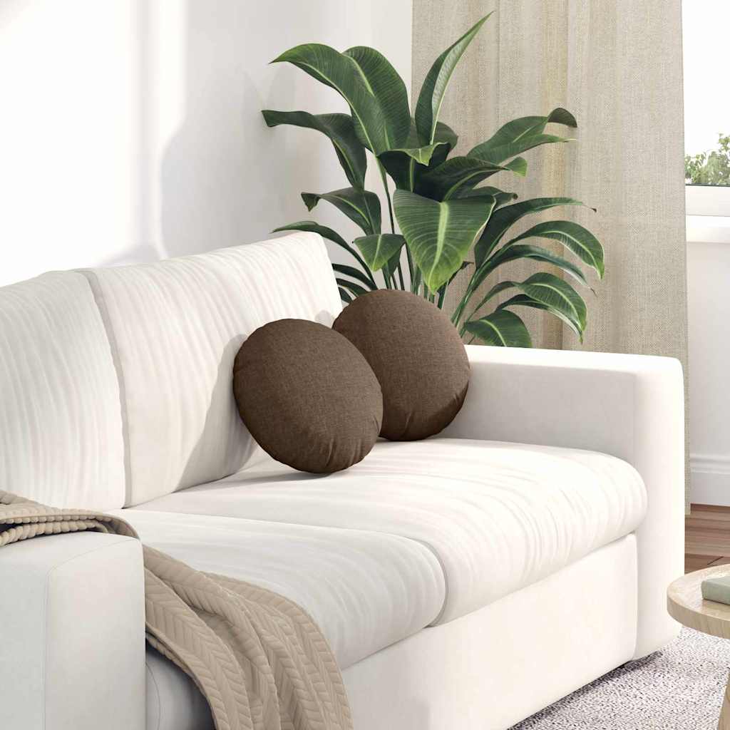 Jastučići za sjedenje 2 pcs Smeđa Ø30 x 13 cm tkanina