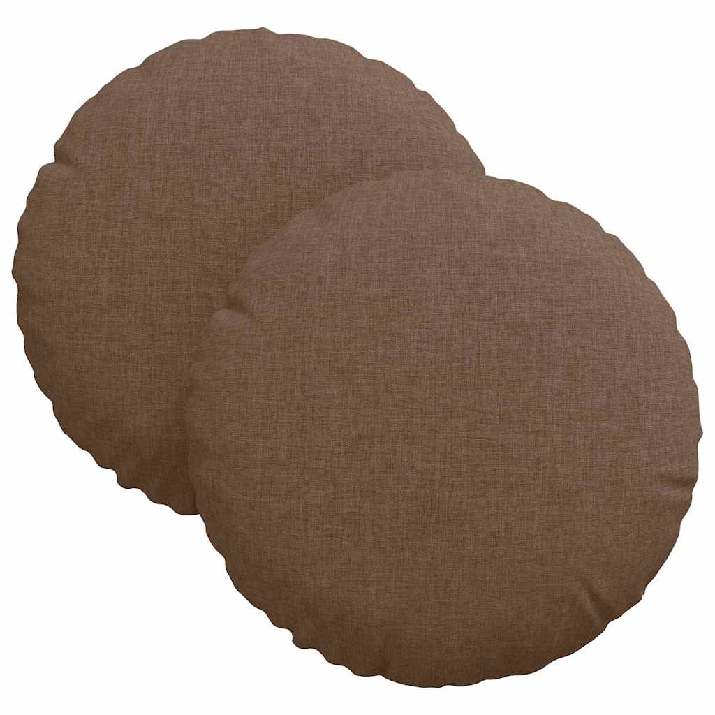 Jastučići za sjedenje 2 pcs Smeđa Ø30 x 13 cm tkanina