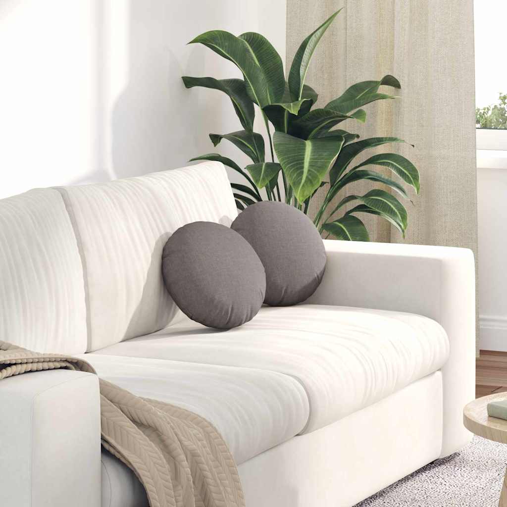 Jastučići za sjedenje 2 pcs Sivo-smeđa Ø30 x 13 cm tkanina
