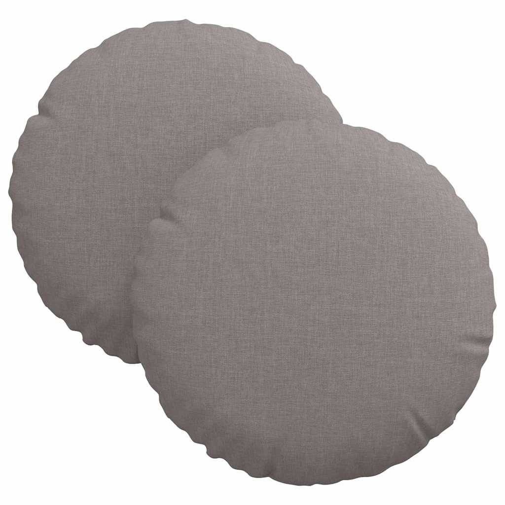 Jastučići za sjedenje 2 pcs Sivo-smeđa Ø30 x 13 cm tkanina