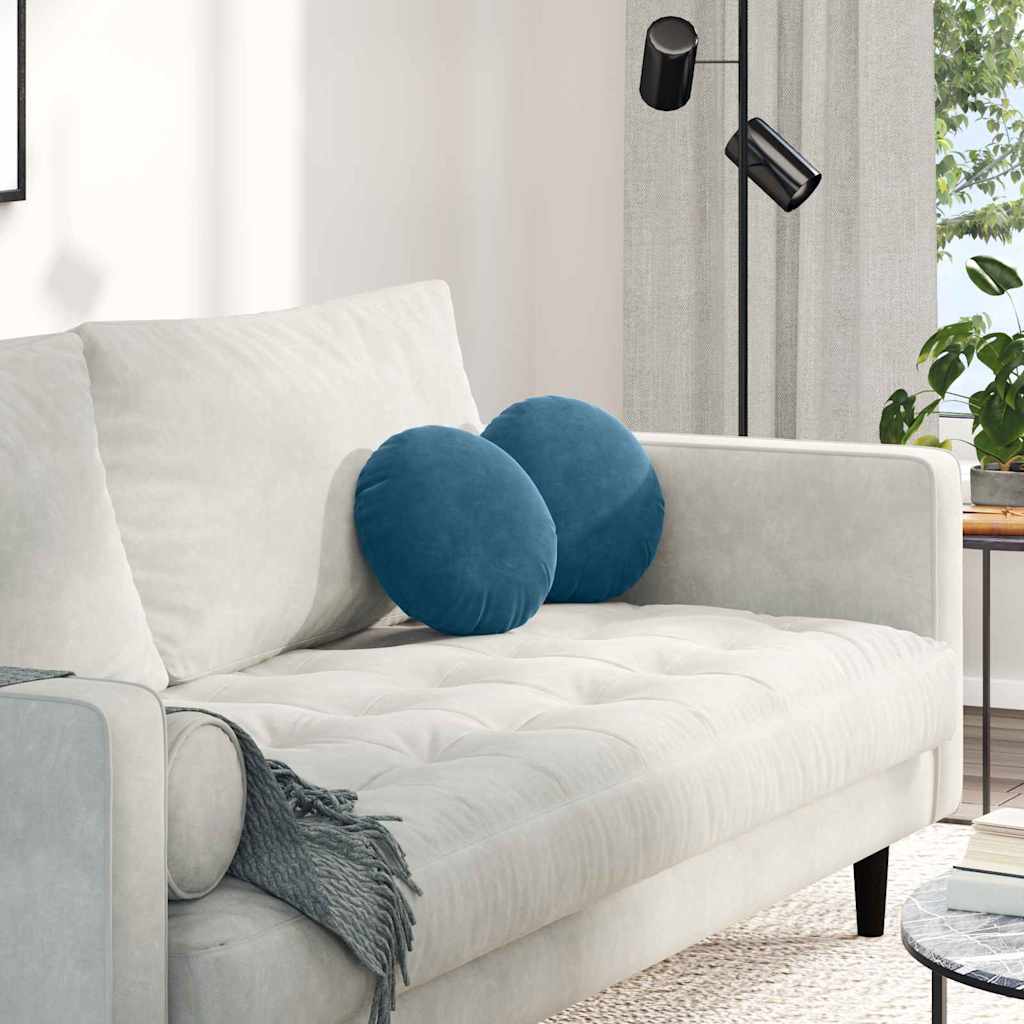 Jastučići za sjedenje 2 pcs Plava Ø30 x 13 cm Baršun