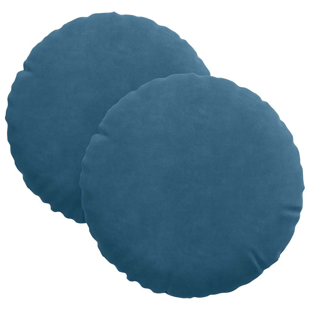 Jastučići za sjedenje 2 pcs Plava Ø30 x 13 cm Baršun