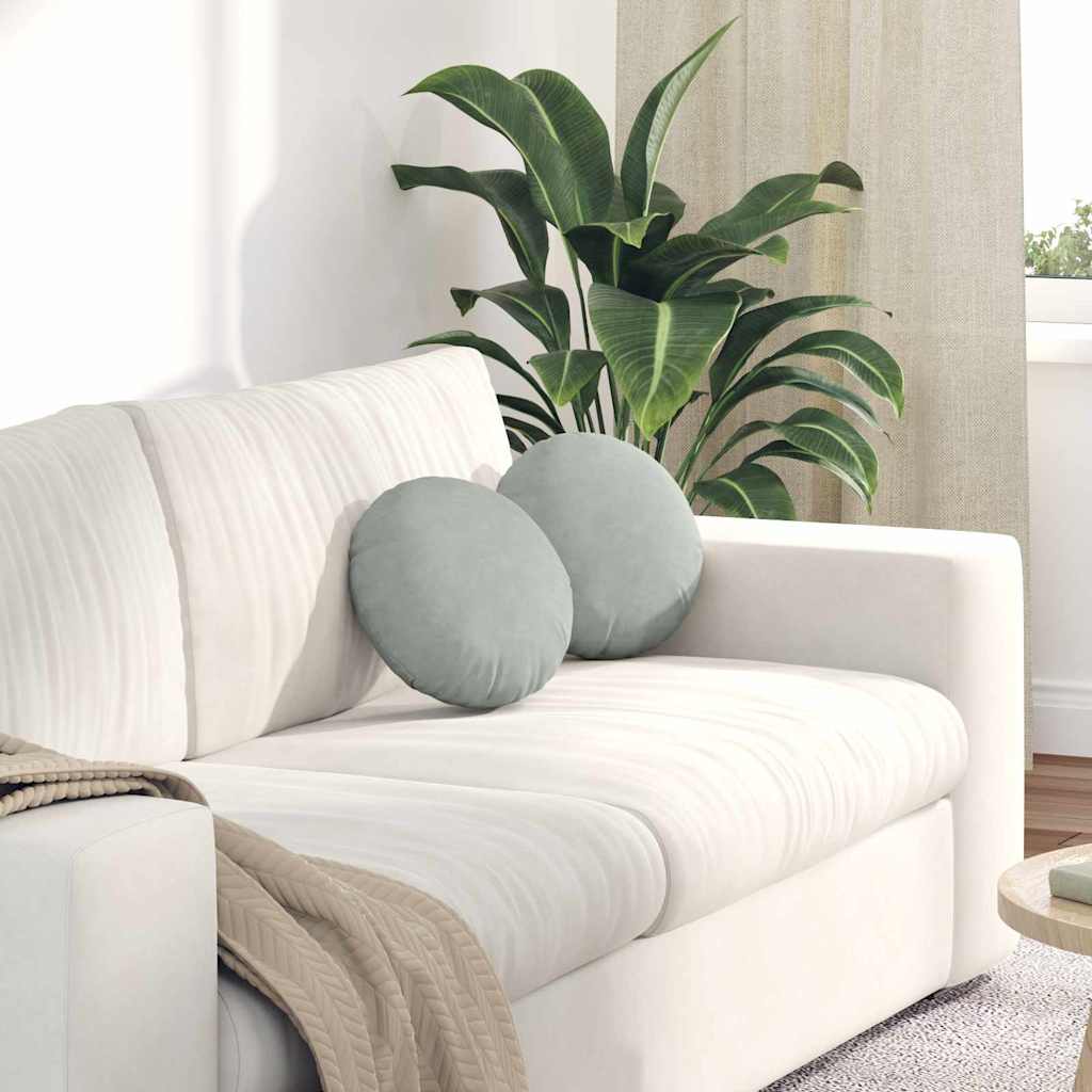 Jastučići za sjedenje 2 pcs Svijetlo siva Ø30 x 13 cm Baršun