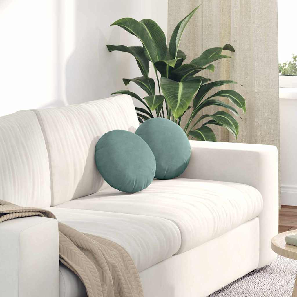 Jastučići za sjedenje 2 pcs Morska zelena Ø30 x 13 cm Baršun