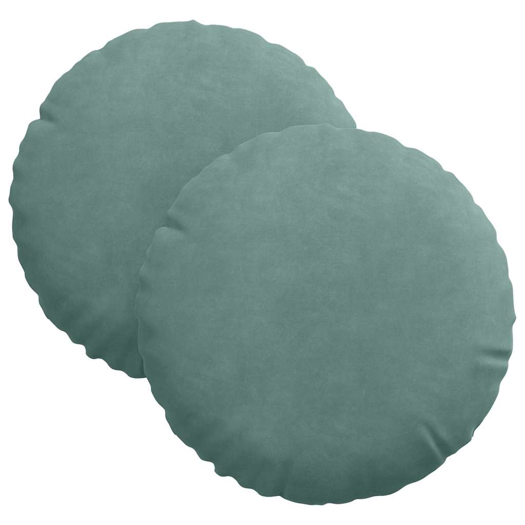 Jastučići za sjedenje 2 pcs Morska zelena Ø30 x 13 cm Baršun