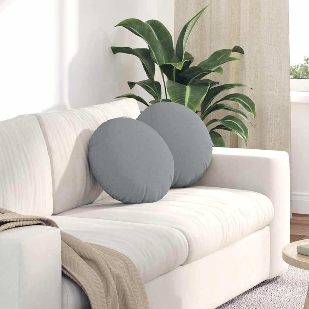 Jastučići za sjedenje 2 pcs Svijetlo siva Ø40 x 13 cm tkanina