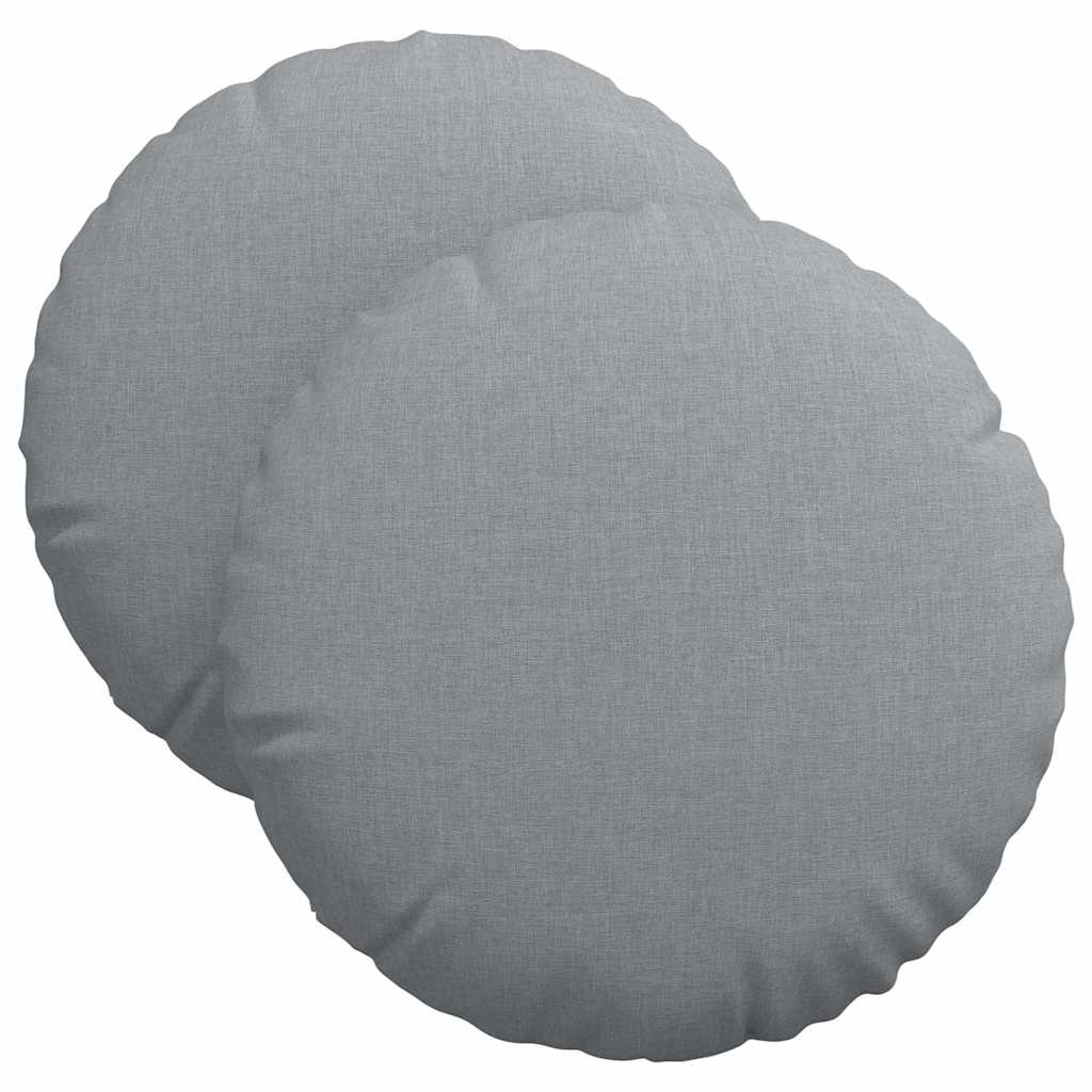 Jastučići za sjedenje 2 pcs Svijetlo siva Ø40 x 13 cm tkanina
