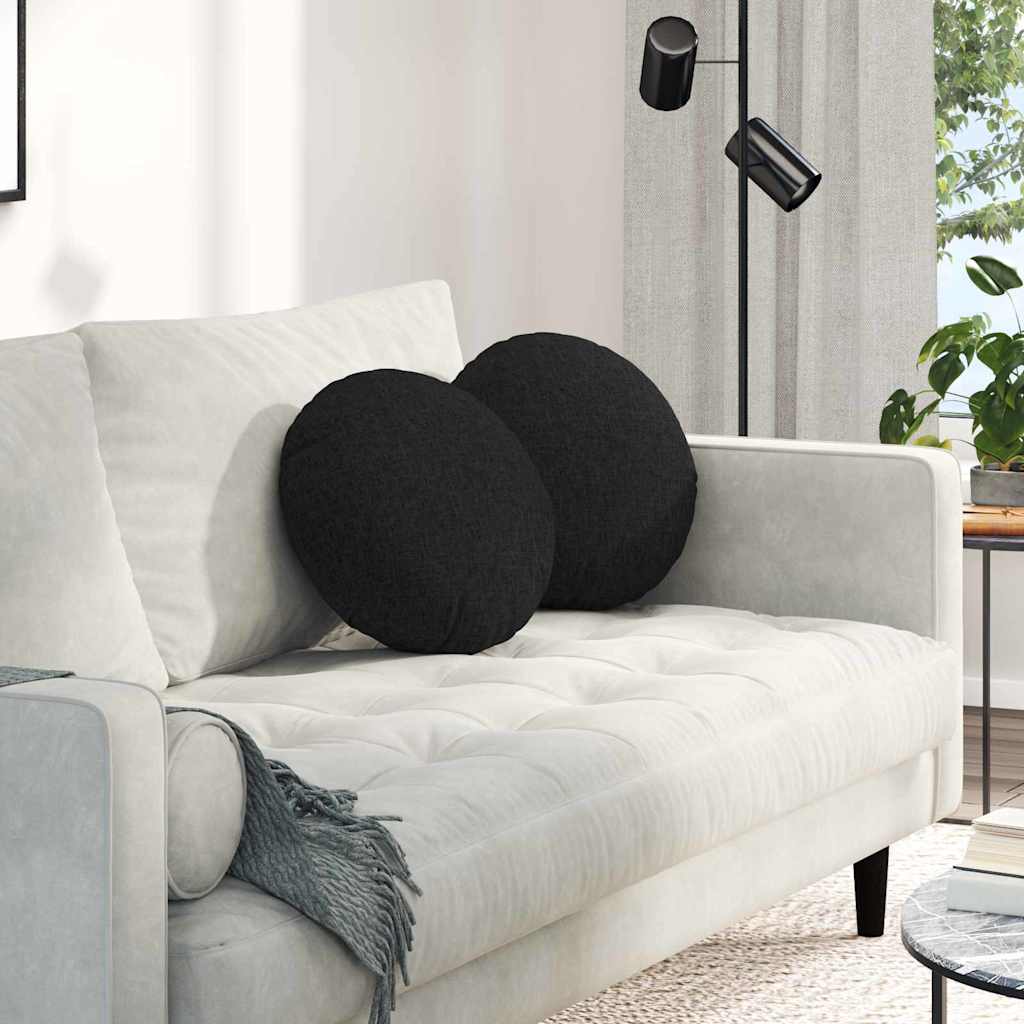 Jastučići za sjedenje 2 pcs Crna Ø40 x 13 cm tkanina
