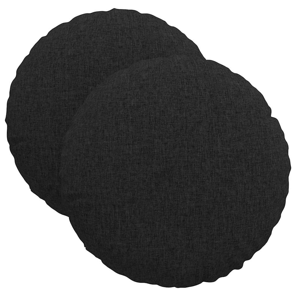 Jastučići za sjedenje 2 pcs Crna Ø40 x 13 cm tkanina