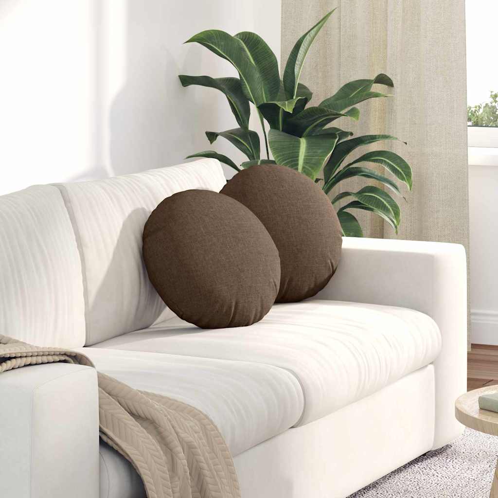 Jastučići za sjedenje 2 pcs Smeđa Ø40 x 13 cm tkanina