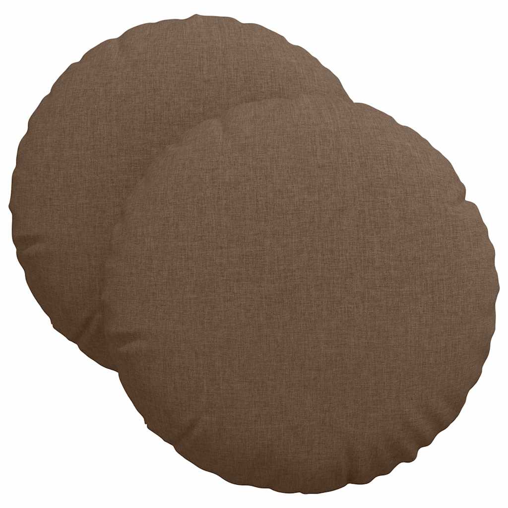 Jastučići za sjedenje 2 pcs Smeđa Ø40 x 13 cm tkanina
