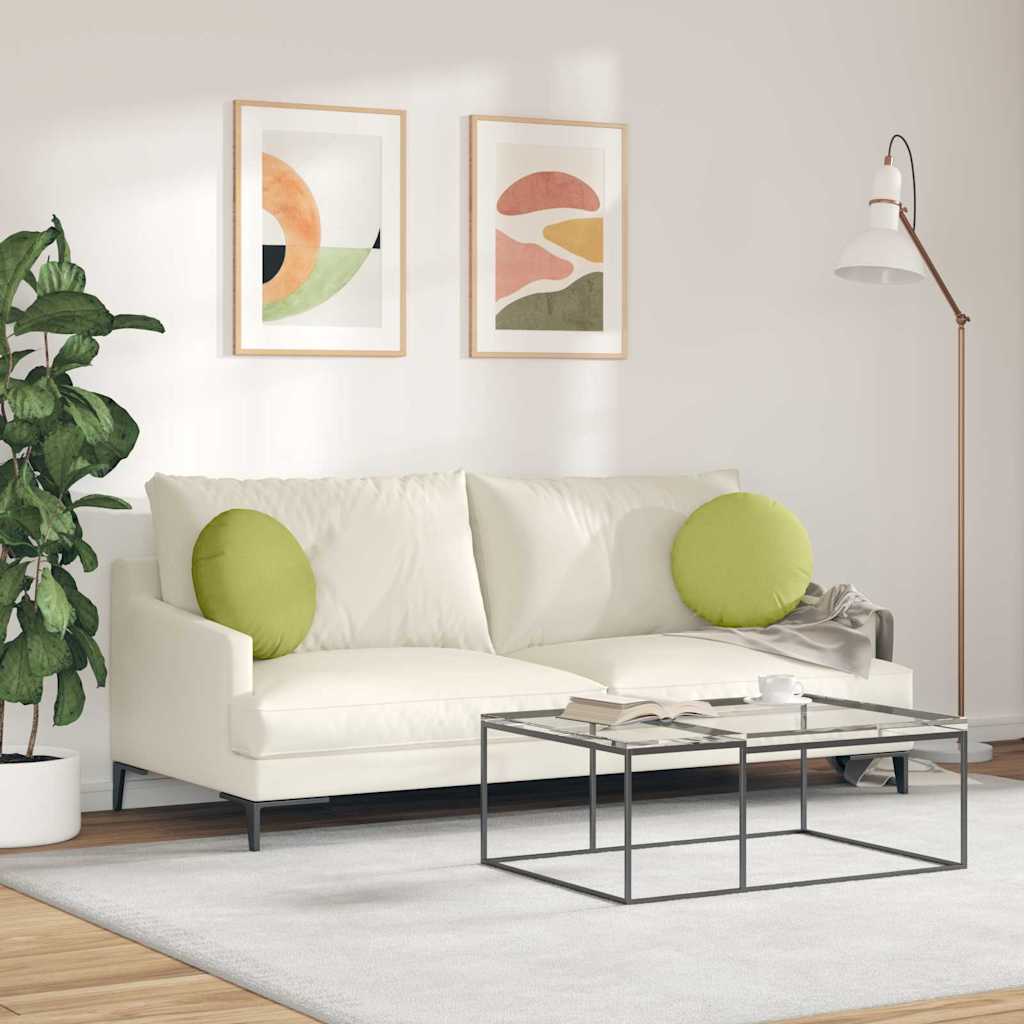 Jastučići za sjedenje 2 pcs Svijetlo zelena Ø40 x 13 cm tkanina