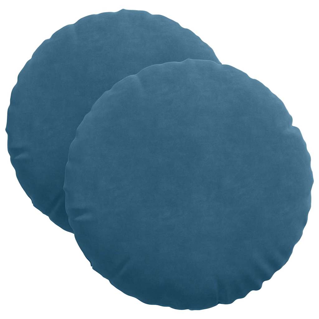 Jastučići za sjedenje 2 pcs Plava Ø 40 x 13 cm Baršun