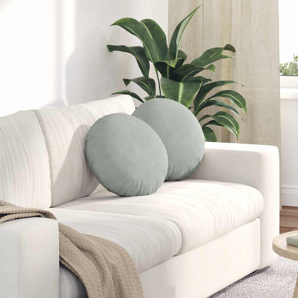 Jastučići za sjedenje 2 pcs Svijetlo siva Ø 40 x 13 cm Baršun