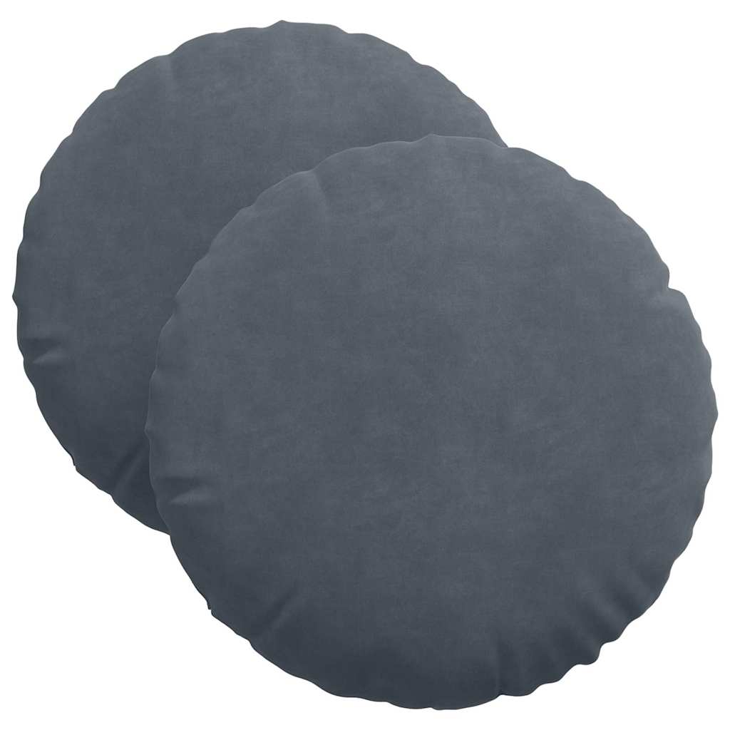 Jastučići za sjedenje 2 pcs Tamno siva Ø 40 x 13 cm Baršun