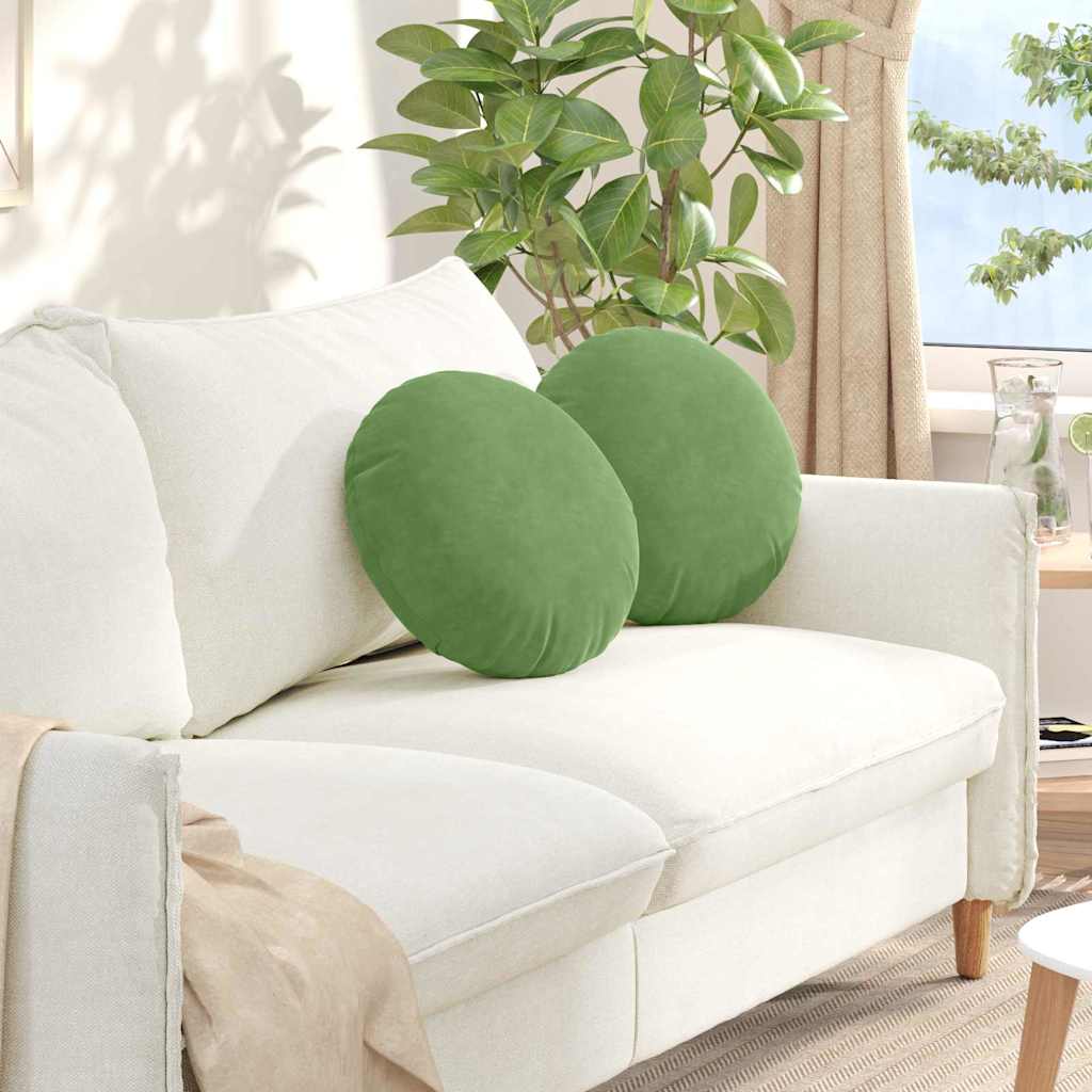 Jastučići za sjedenje 2 pcs Svijetlo zelena Ø 40 x 13 cm Baršun