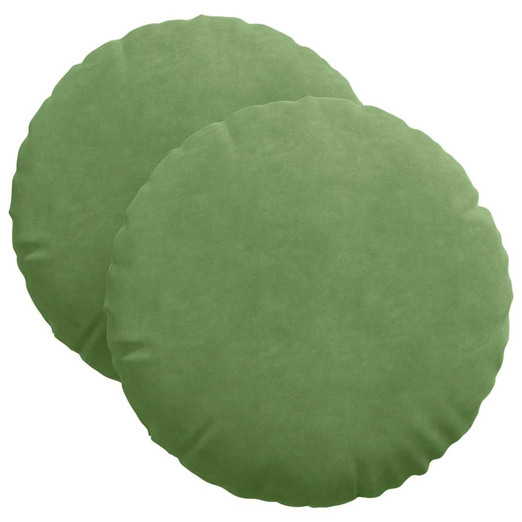 Jastučići za sjedenje 2 pcs Svijetlo zelena Ø 40 x 13 cm Baršun