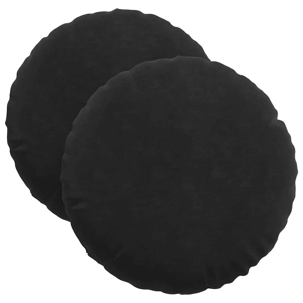Jastučići za sjedenje 2 pcs Crna Ø 40 x 13 cm Baršun