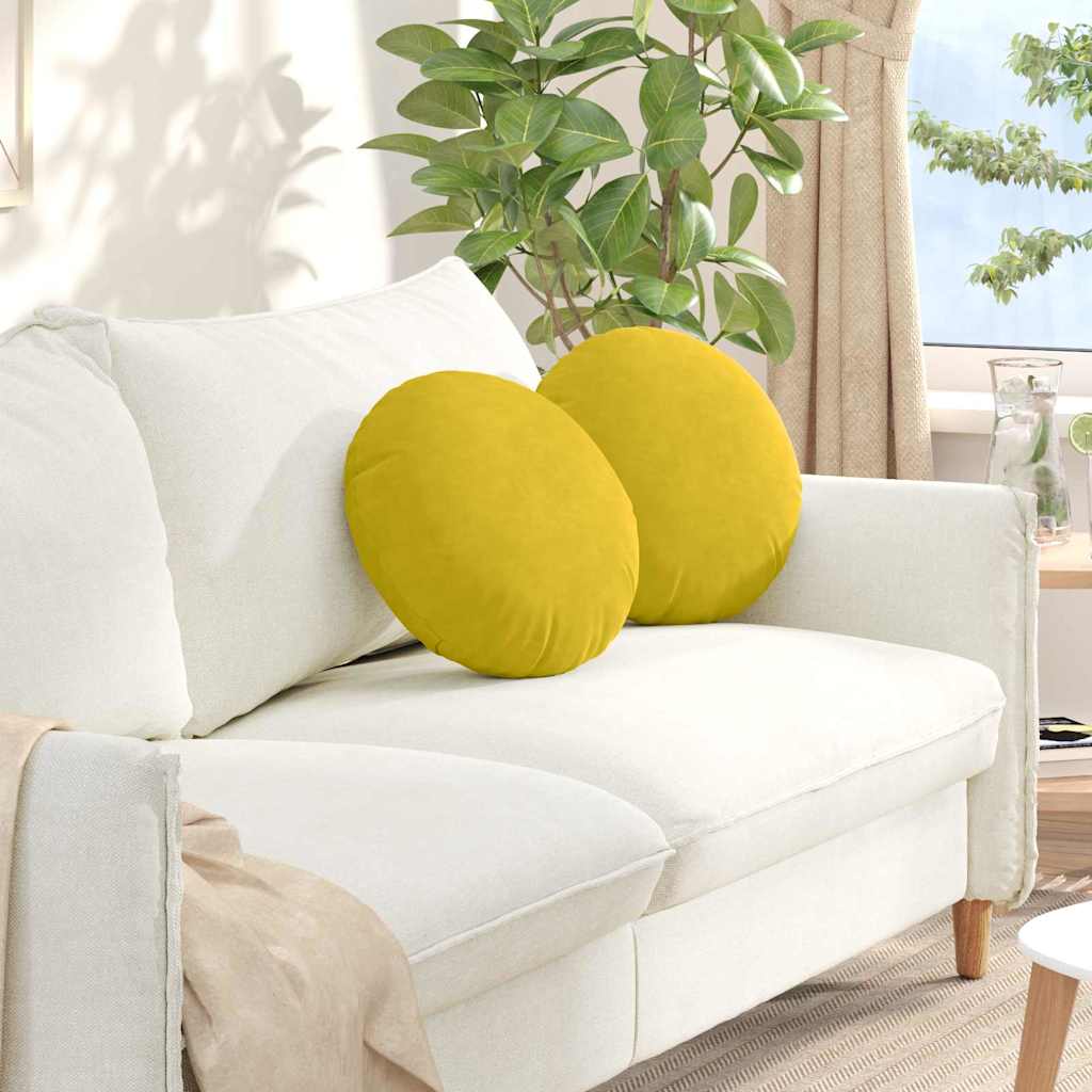 Jastučići za sjedenje 2 pcs Žuta Ø 40 x 13 cm Baršun