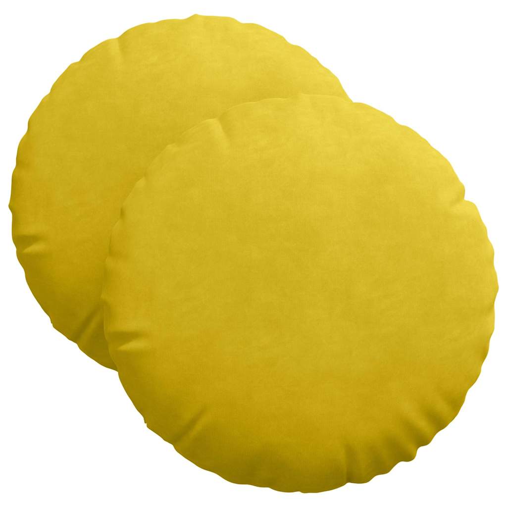 Jastučići za sjedenje 2 pcs Žuta Ø 40 x 13 cm Baršun