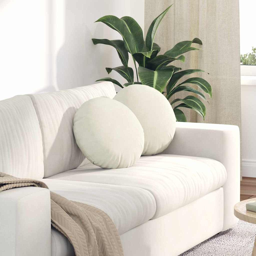 Jastučići za sjedenje 2 pcs Krema Ø 40 x 13 cm Baršun