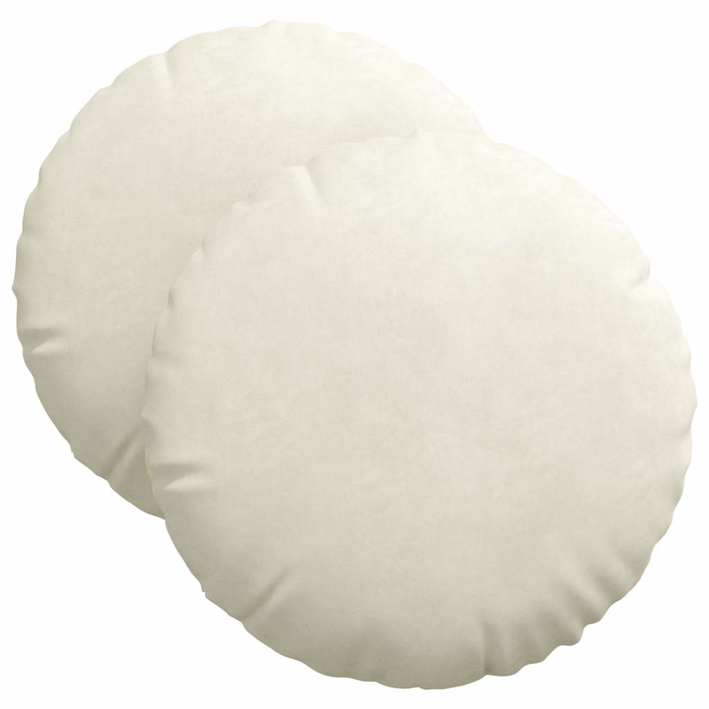 Jastučići za sjedenje 2 pcs Krema Ø 40 x 13 cm Baršun