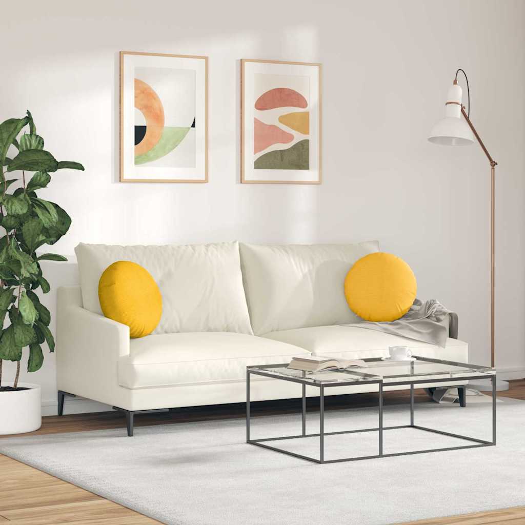 Jastučići za sjedenje 2 pcs Svijetlo žuta Ø 40 cm