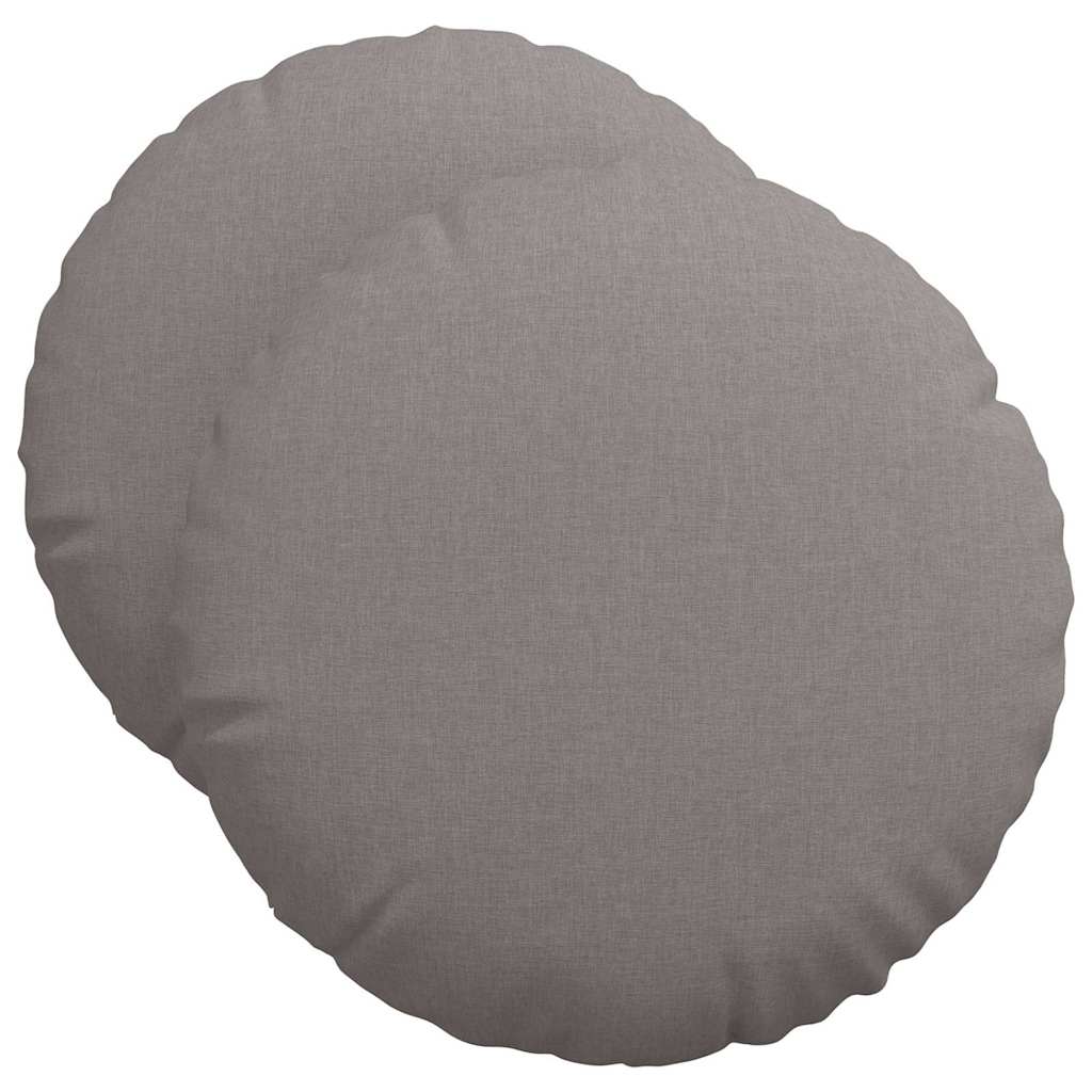 Jastučići za sjedenje 2 pcs Sivo-smeđa Ø50 x 19 cm tkanina