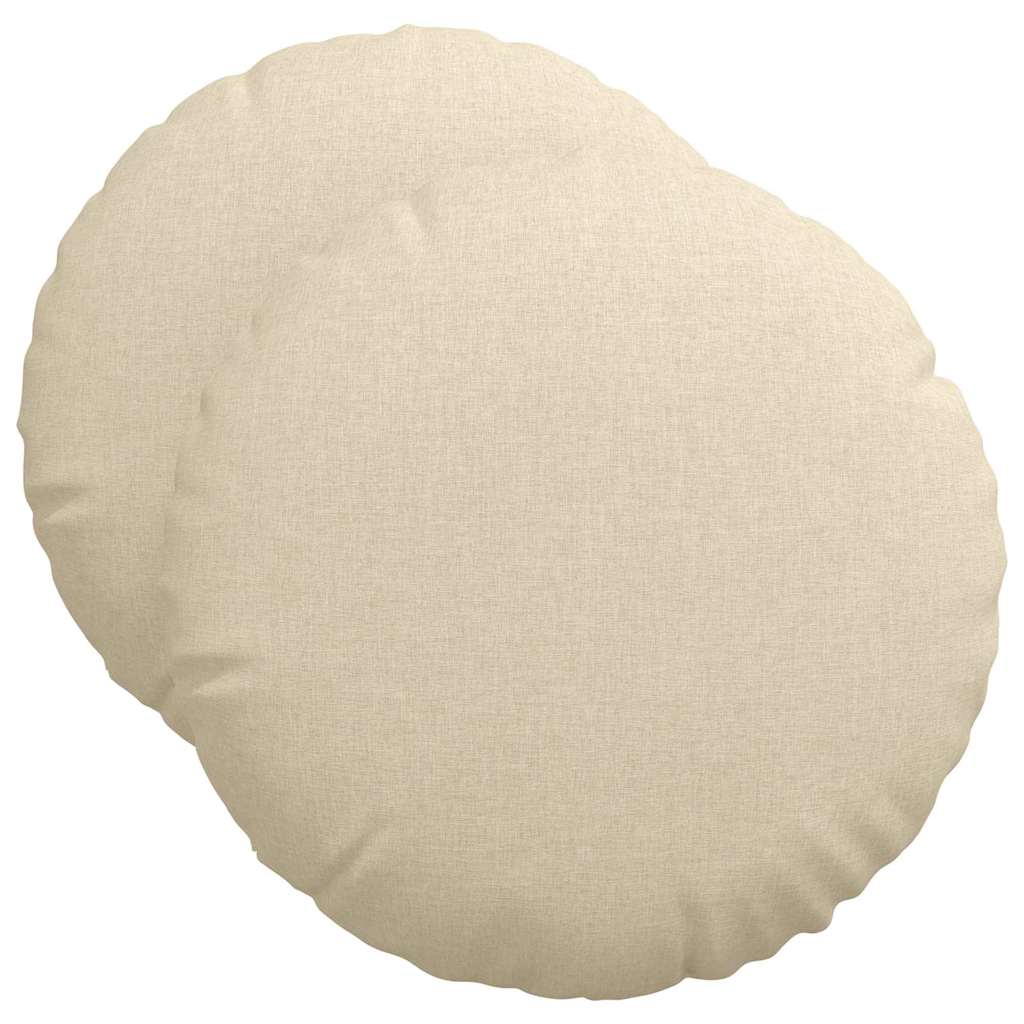 Jastučići za sjedenje 2 pcs Krema Ø50 x 19 cm tkanina