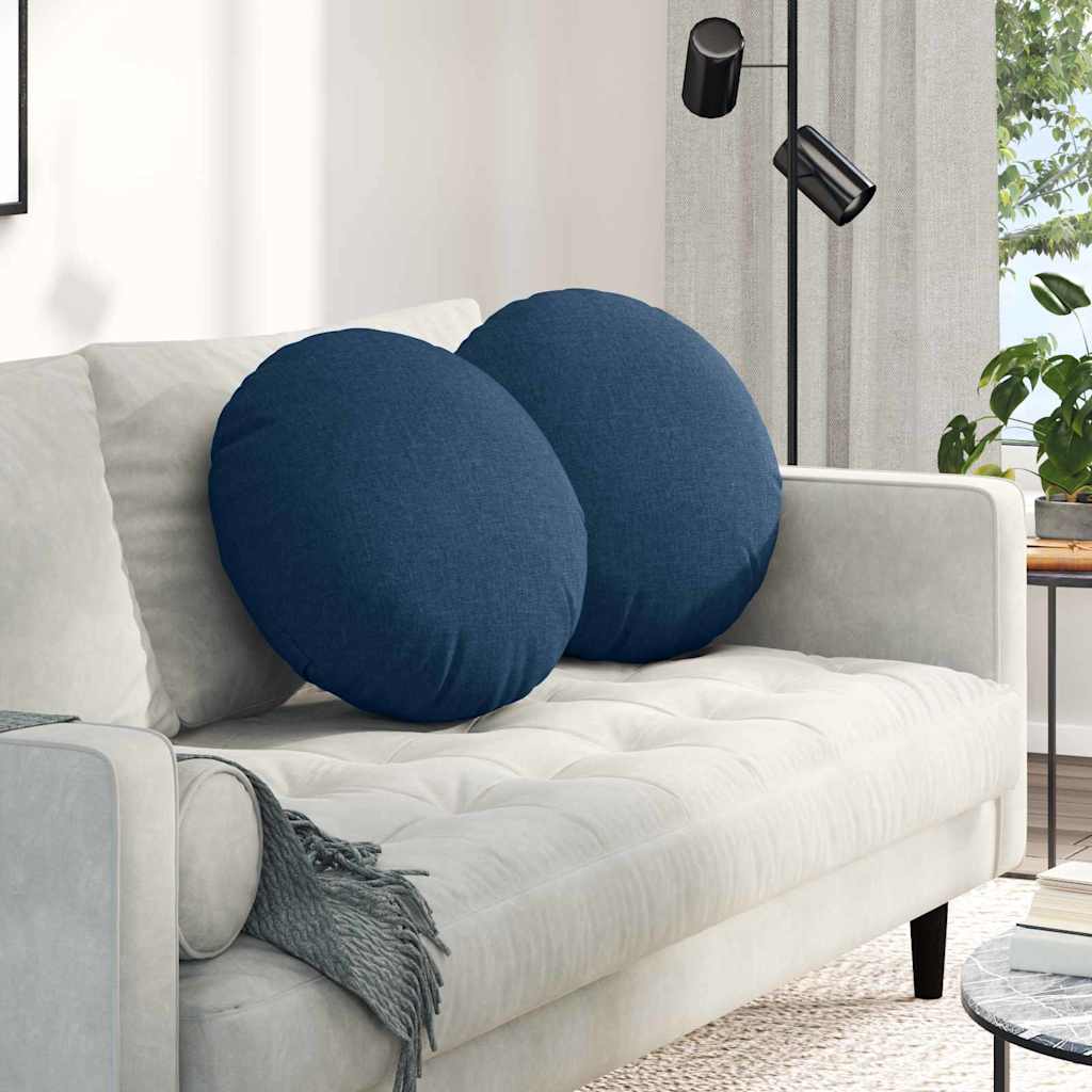 Jastučići za sjedenje 2 pcs Plava Ø50 x 19 cm tkanina