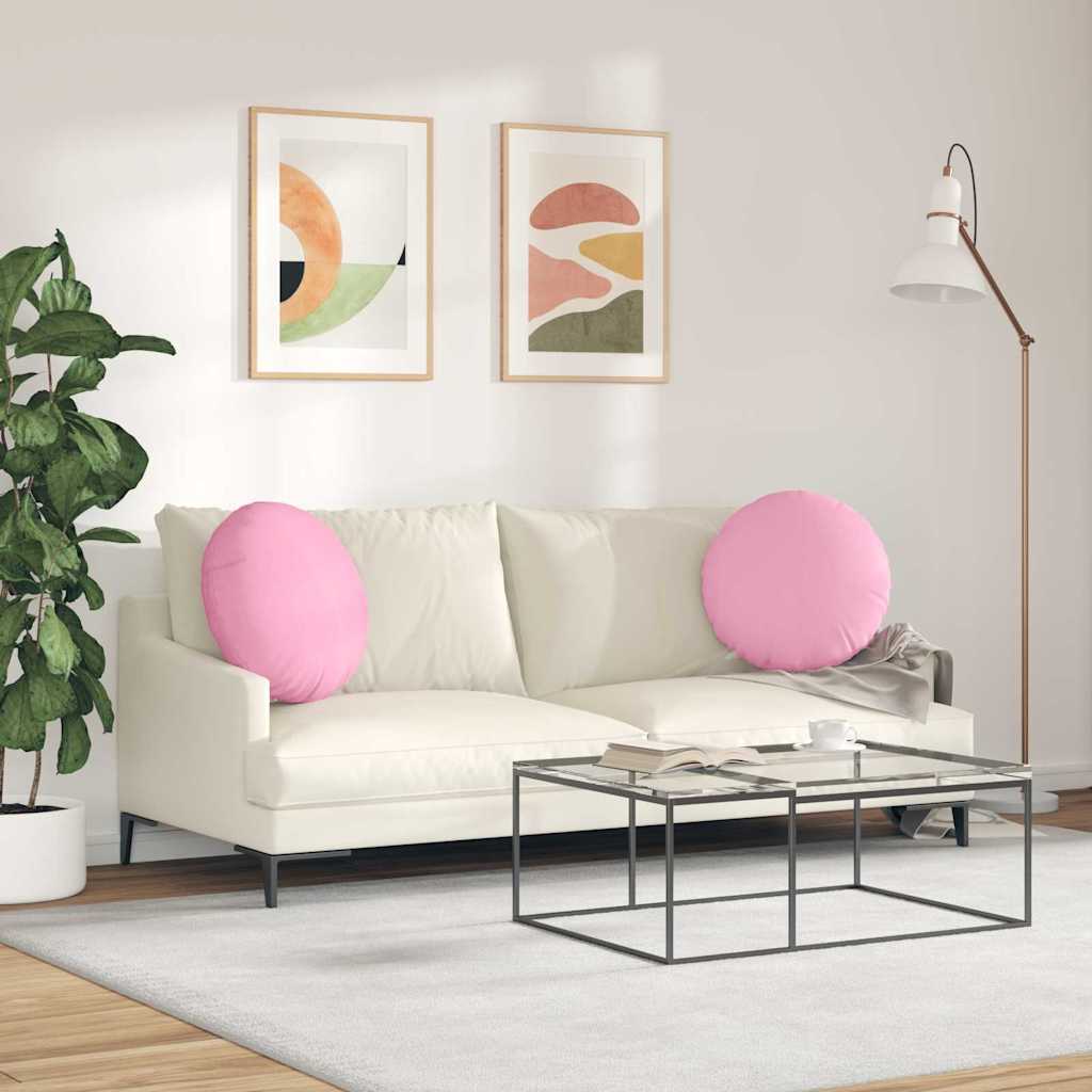 Jastučići za sjedenje 2 pcs Ružičasta Ø50 x 19 cm tkanina