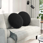 Jastučići za sjedenje 2 pcs Crna Ø50 x 19 cm Baršun