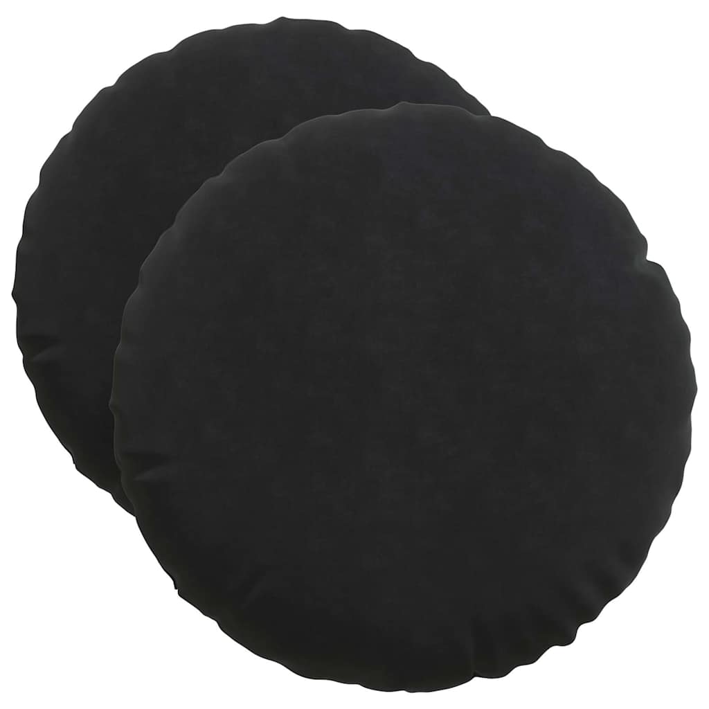 Jastučići za sjedenje 2 pcs Crna Ø50 x 19 cm Baršun