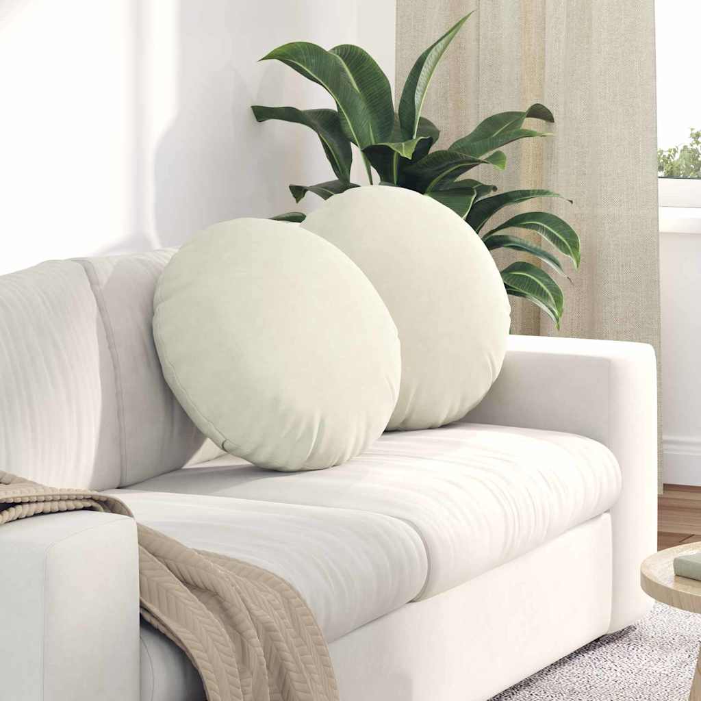 Jastučići za sjedenje 2 pcs Krema Ø50 x 19 cm Baršun