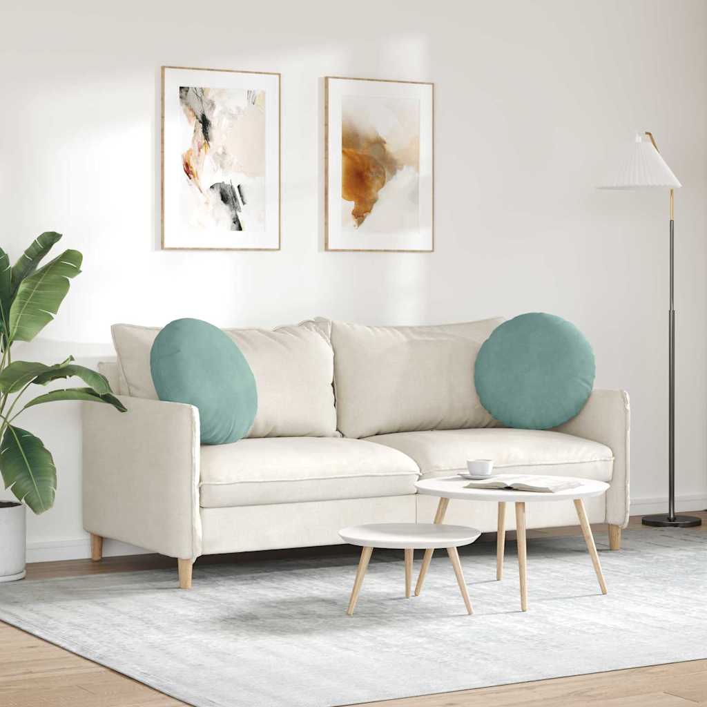 Jastučići za sjedenje 2 pcs Morska zelena Ø50 x 19 cm Baršun