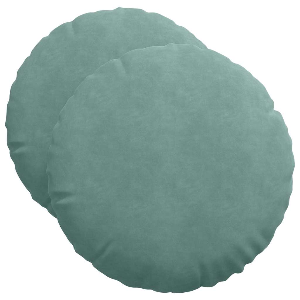Jastučići za sjedenje 2 pcs Morska zelena Ø50 x 19 cm Baršun