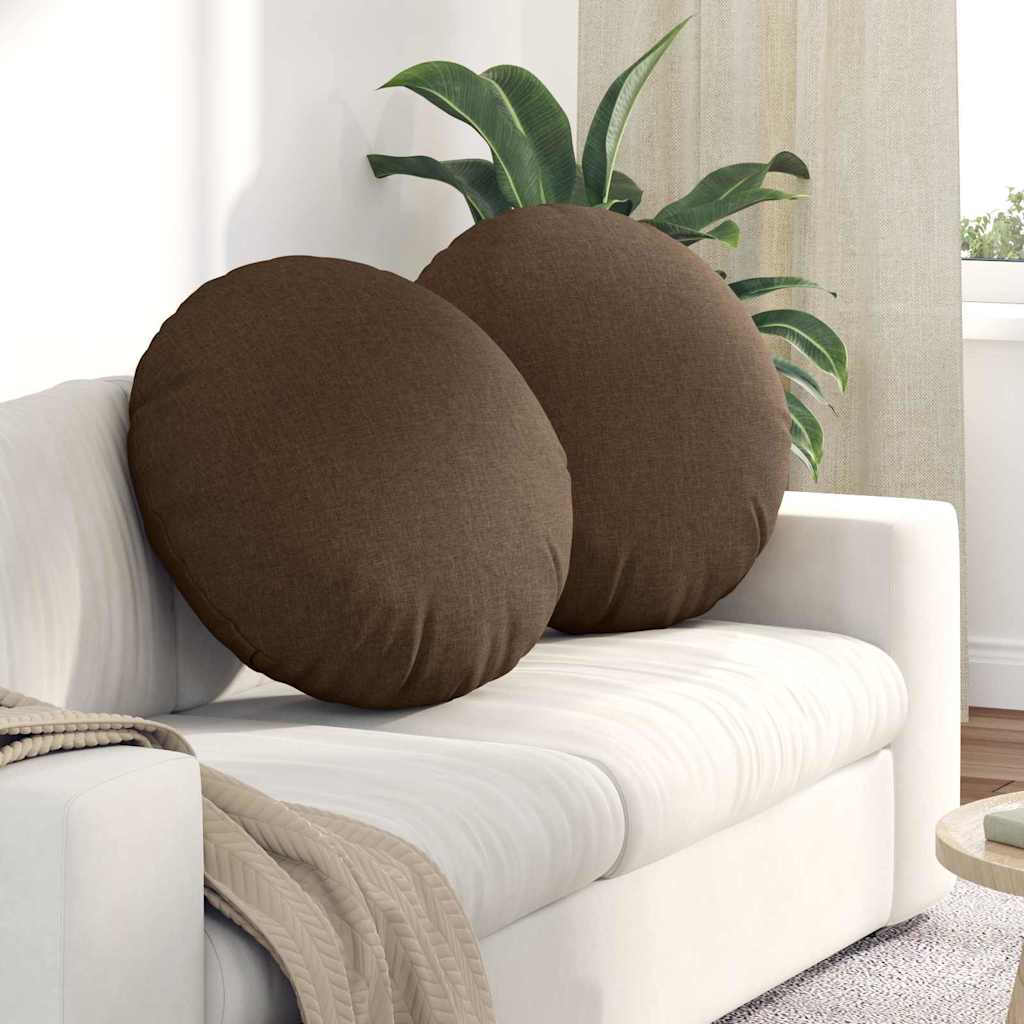 Jastučići za sjedenje 2 pcs Smeđa Ø60 x 21 cm tkanina