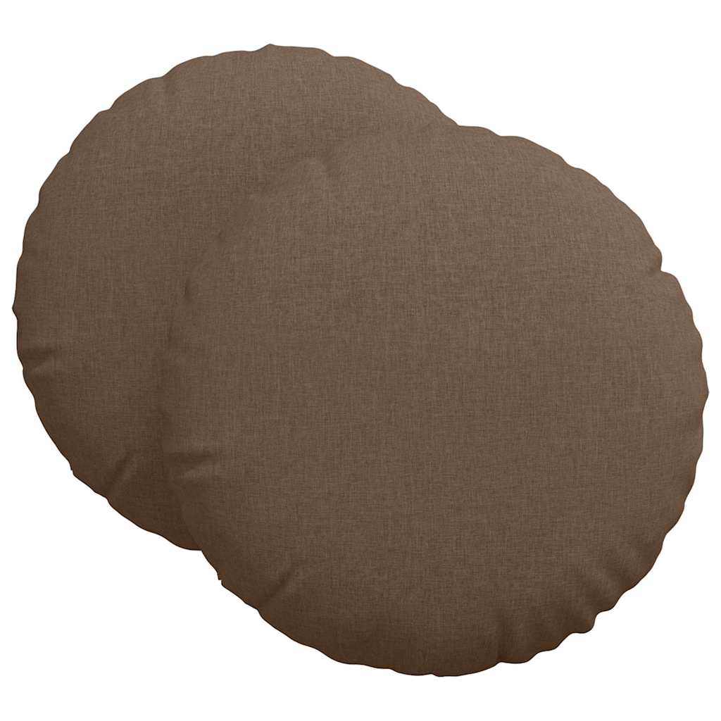 Jastučići za sjedenje 2 pcs Smeđa Ø60 x 21 cm tkanina