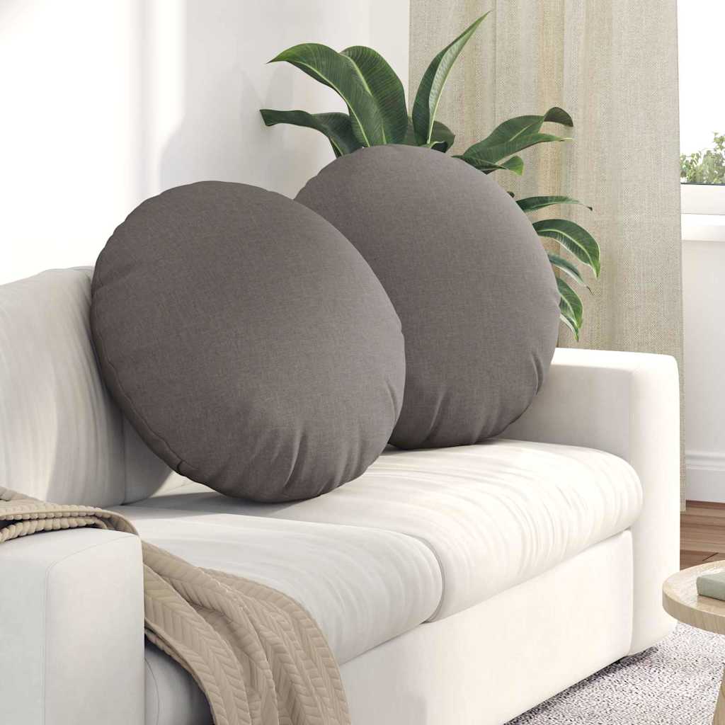 Jastučići za sjedenje 2 pcs Sivo-smeđa Ø60 x 21 cm tkanina