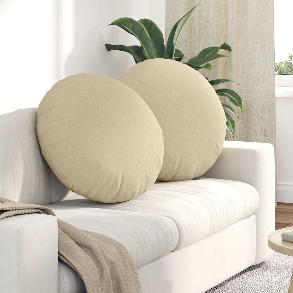 Jastučići za sjedenje 2 pcs Krema Ø60 x 21 cm tkanina