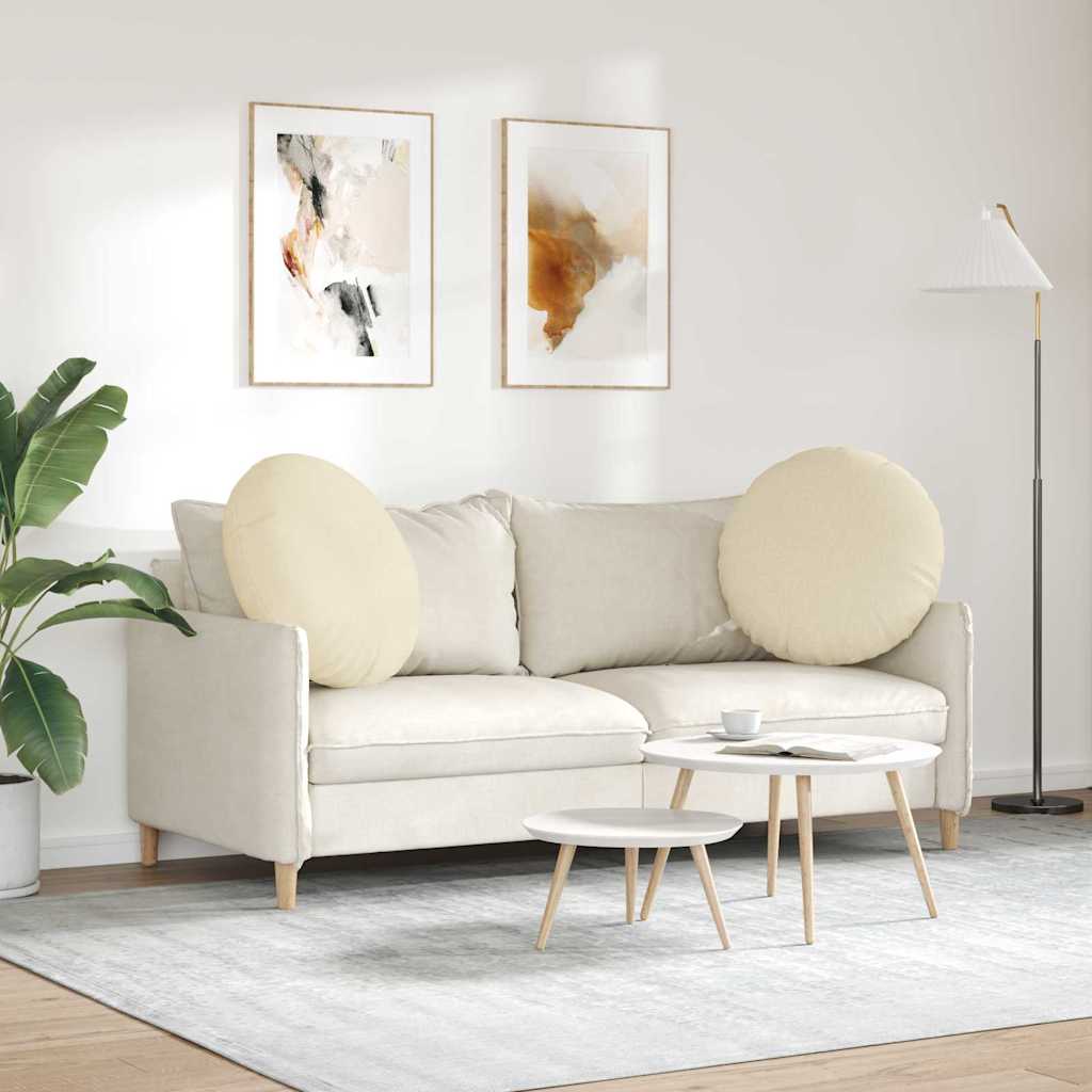 Jastučići za sjedenje 2 pcs Krema Ø60 x 21 cm tkanina
