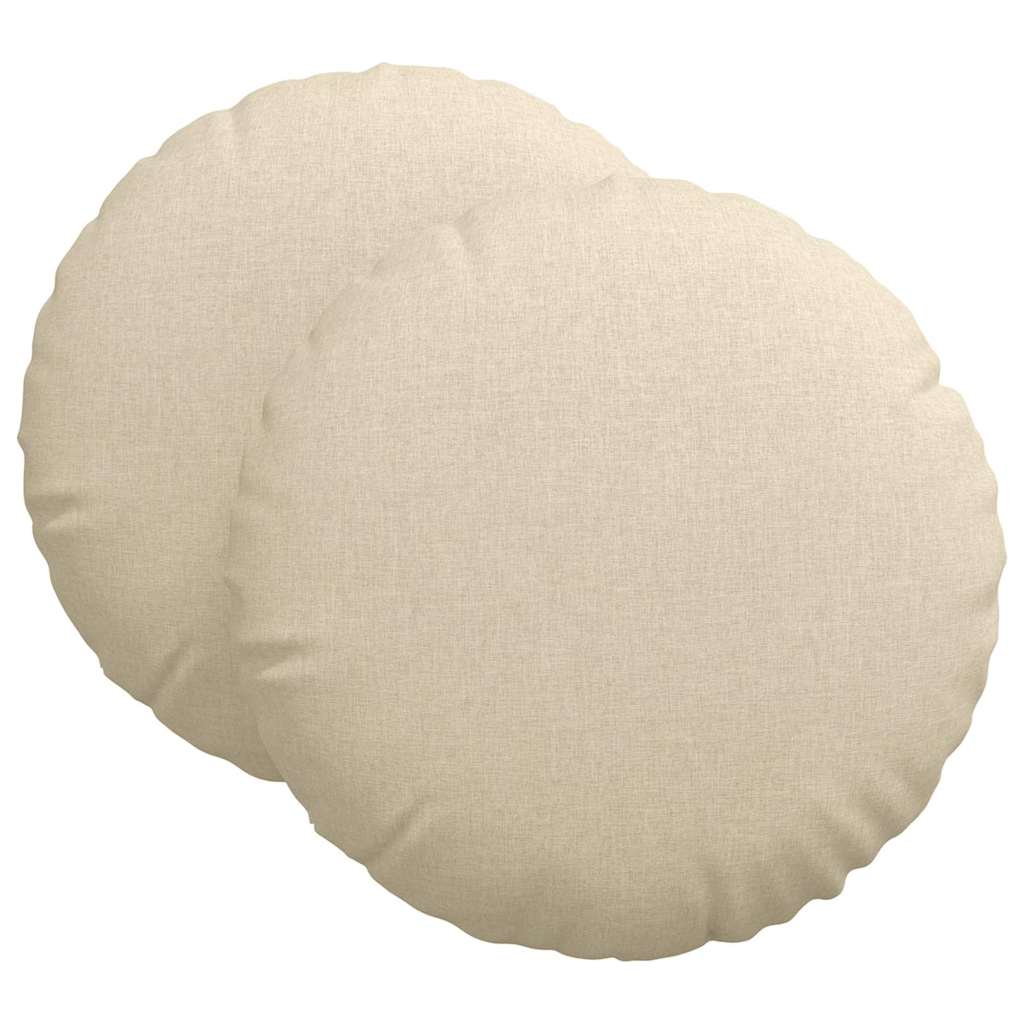 Jastučići za sjedenje 2 pcs Krema Ø60 x 21 cm tkanina