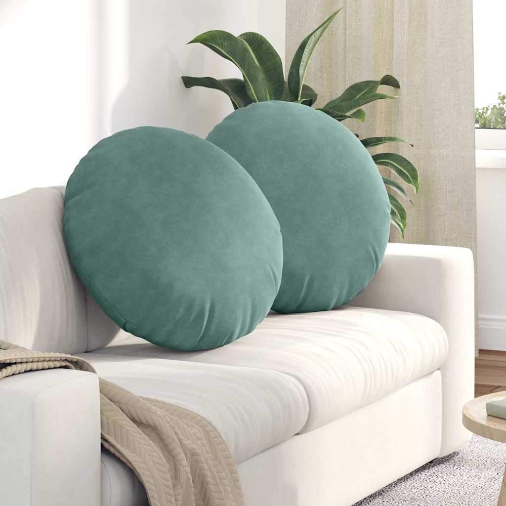 Jastučići za sjedenje 2 pcs Morska zelena Ø60 x 21 cm Baršun