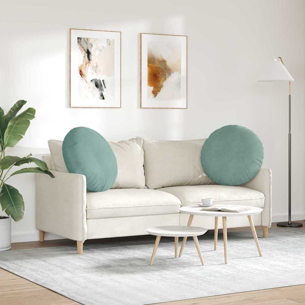 Jastučići za sjedenje 2 pcs Morska zelena Ø60 x 21 cm Baršun