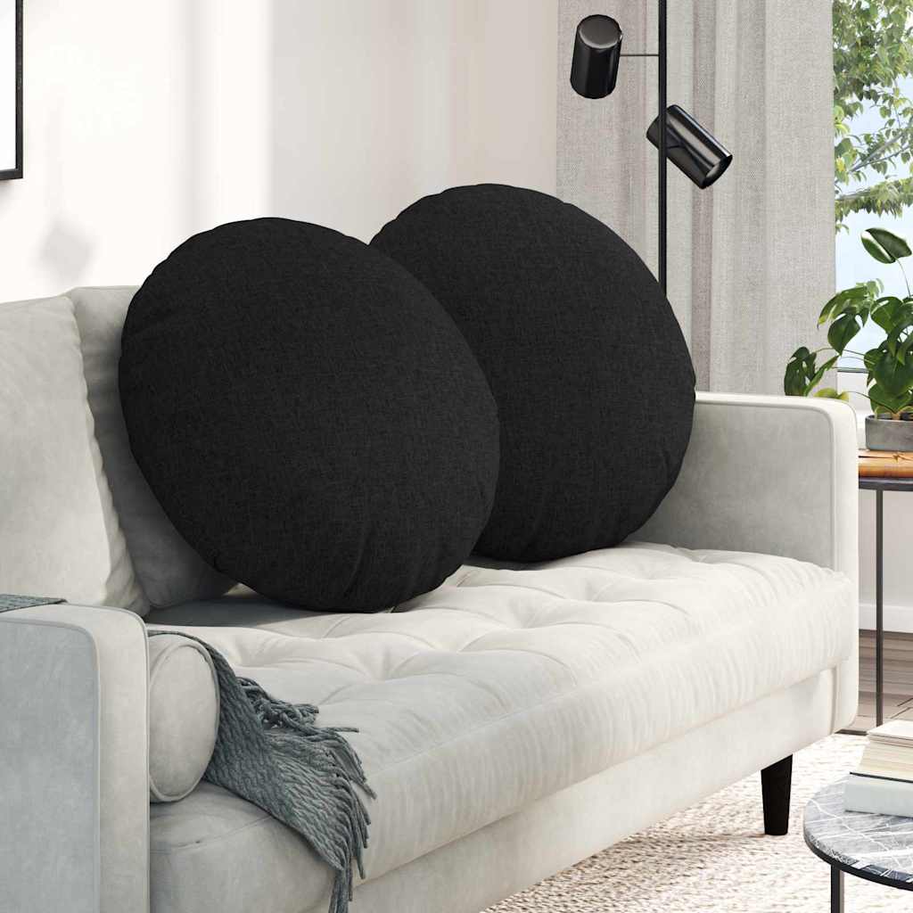 Jastučići za sjedenje 2 pcs Crna Ø80 x 29 cm tkanina
