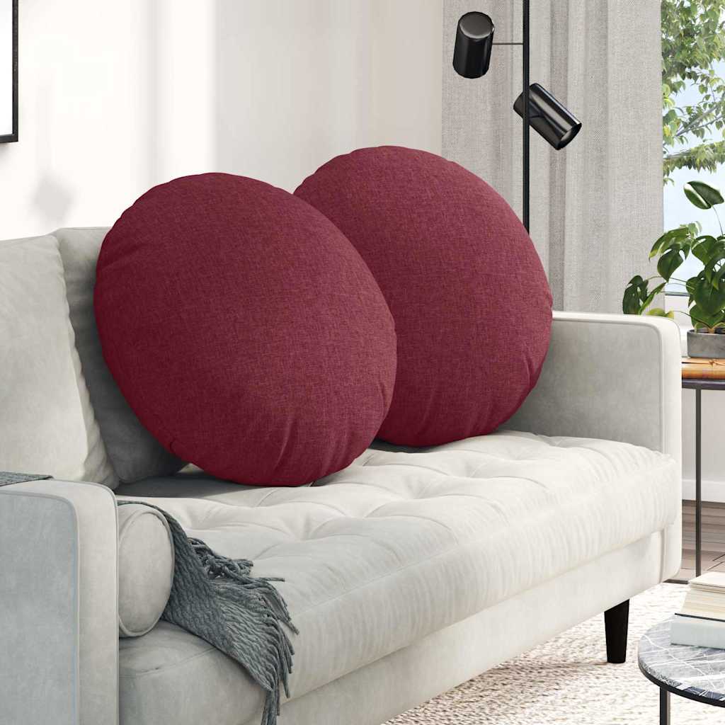 Jastučići za sjedenje 2 pcs Vinska crvena Ø80 x 29 cm tkanina