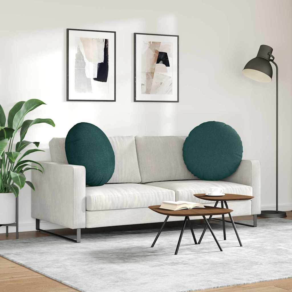 Jastučići za sjedenje 2 pcs Tamnozelena Ø80 x 29 cm tkanina